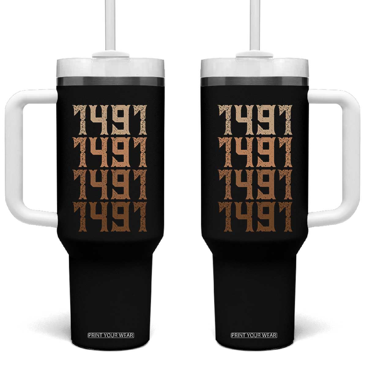 Proud Native American 1491 Pre Columbus Indigenous People Day Tumbler With Handle TS11 One Size: 40 oz Black Print Your Wear