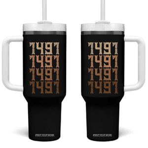 Proud Native American 1491 Pre Columbus Indigenous People Day Tumbler With Handle TS11 One Size: 40 oz Black Print Your Wear