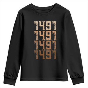 Proud Native American 1491 Pre Columbus Indigenous People Day Youth Sweatshirt TS11 Black Print Your Wear