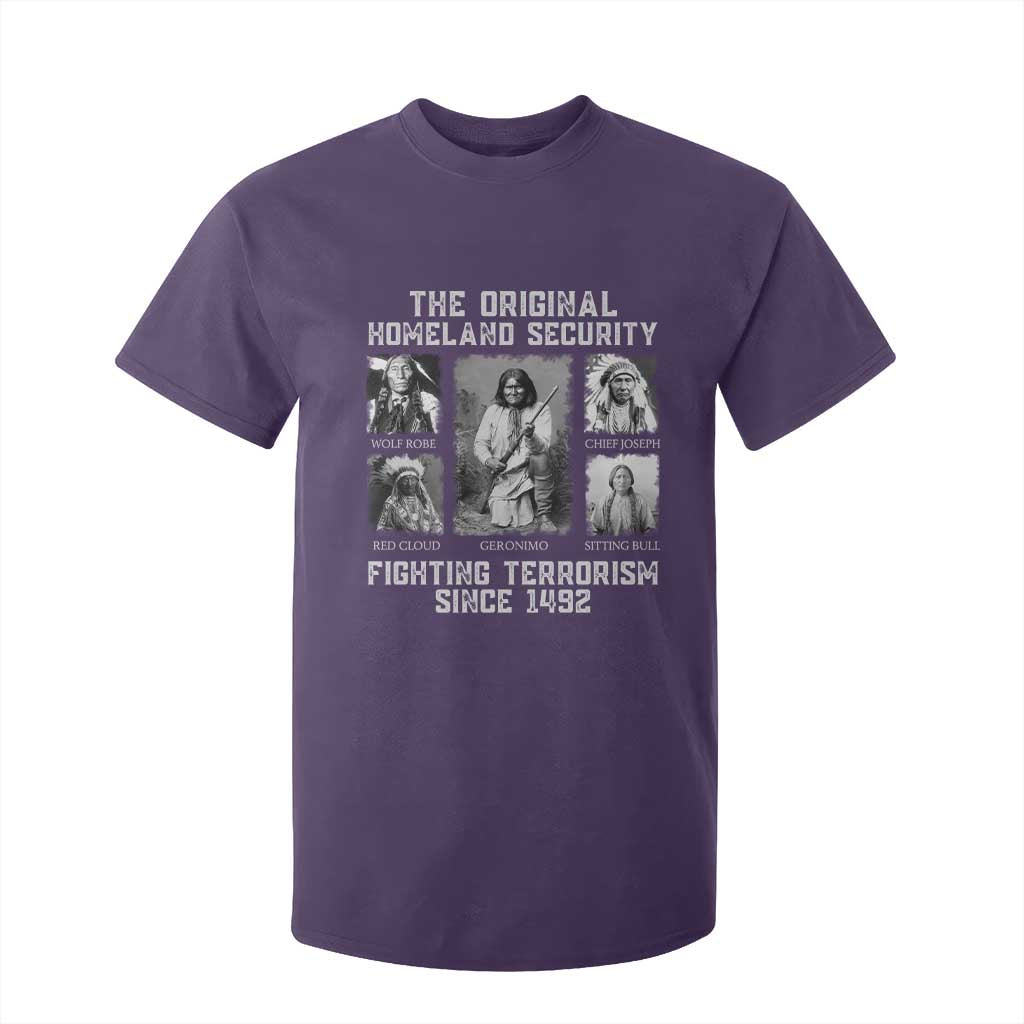 The Original Homeland Security Fighting Terrorism Since 1492 T Shirt For Kid Native American TS11 Purple Print Your Wear