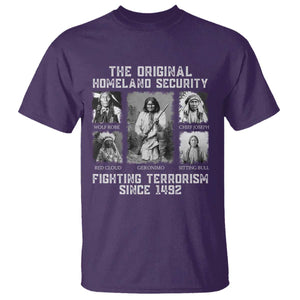The Original Homeland Security Fighting Terrorism Since 1492 T Shirt - Native American TS11 Purple Print Your Wear