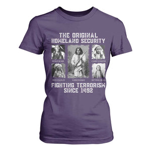 The Original Homeland Security Fighting Terrorism Since 1492 T Shirt For Women Native American TS11 Purple Print Your Wear