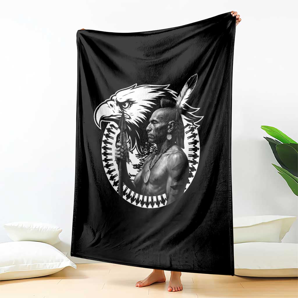 Mohawk Warrior Tribe Throw Blanket Native American Haudenosaunee Pride Vintage Eagle TS11 Print Your Wear