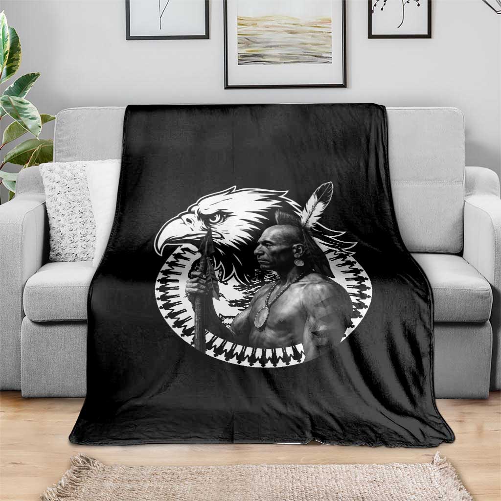 Mohawk Warrior Tribe Throw Blanket Native American Haudenosaunee Pride Vintage Eagle TS11 Print Your Wear