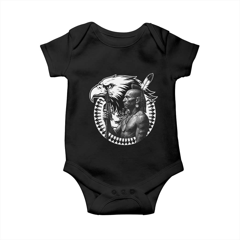 Mohawk Warrior Tribe Baby Onesie Native American Haudenosaunee Pride Vintage Eagle TS11 Black Print Your Wear