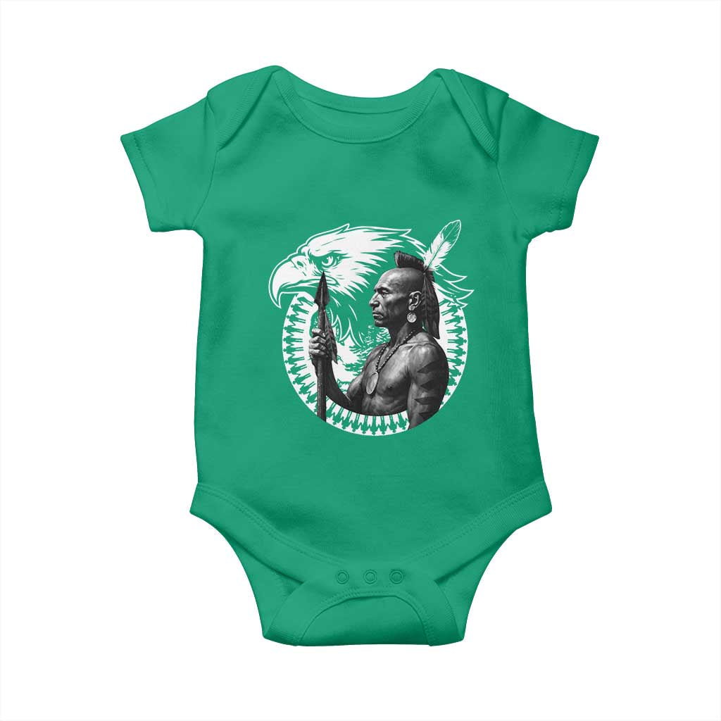 Mohawk Warrior Tribe Baby Onesie Native American Haudenosaunee Pride Vintage Eagle TS11 Irish Green Print Your Wear
