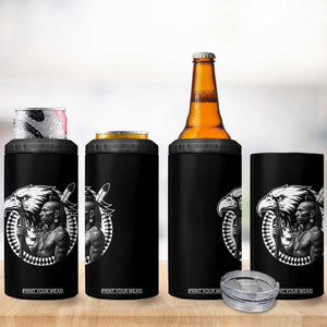 Mohawk Warrior Tribe 4 in 1 Can Cooler Tumbler Native American Haudenosaunee Pride Vintage Eagle TS11 Print Your Wear