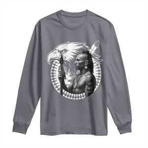 Mohawk Warrior Tribe Long Sleeve Shirt Native American Haudenosaunee Pride Vintage Eagle TS11 Charcoal Print Your Wear