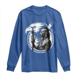 Mohawk Warrior Tribe Long Sleeve Shirt Native American Haudenosaunee Pride Vintage Eagle TS11 Royal Blue Print Your Wear