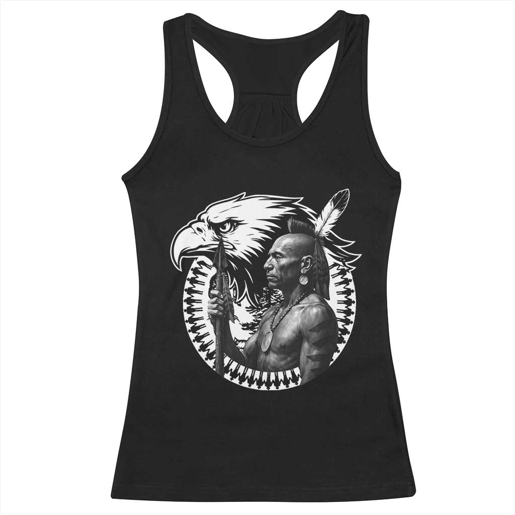Mohawk Warrior Tribe Racerback Tank Top Native American Haudenosaunee Pride Vintage Eagle TS11 Black Print Your Wear