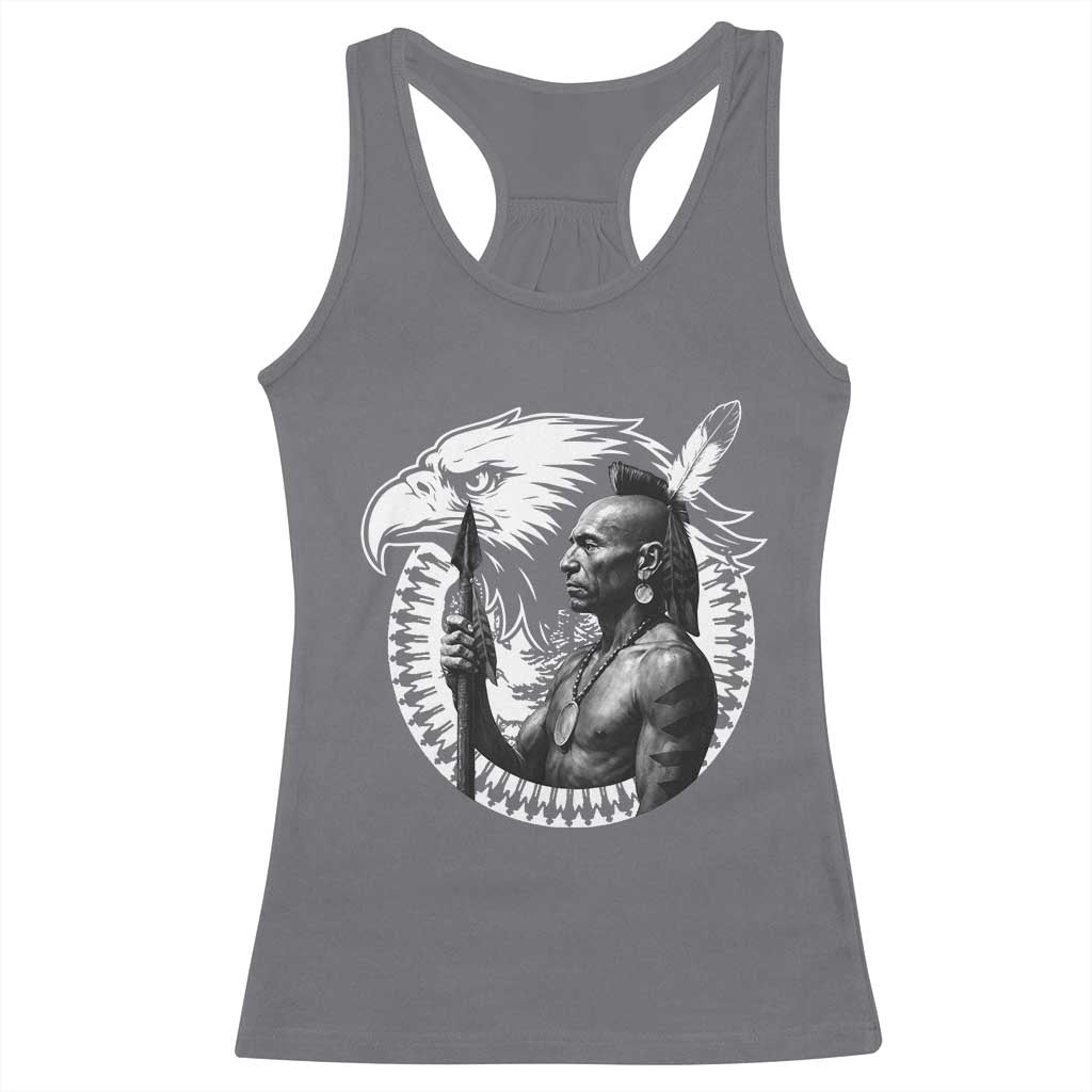 Mohawk Warrior Tribe Racerback Tank Top Native American Haudenosaunee Pride Vintage Eagle TS11 Charcoal Print Your Wear