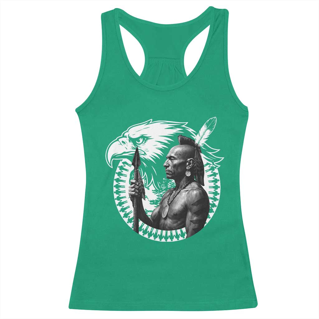 Mohawk Warrior Tribe Racerback Tank Top Native American Haudenosaunee Pride Vintage Eagle TS11 Irish Green Print Your Wear