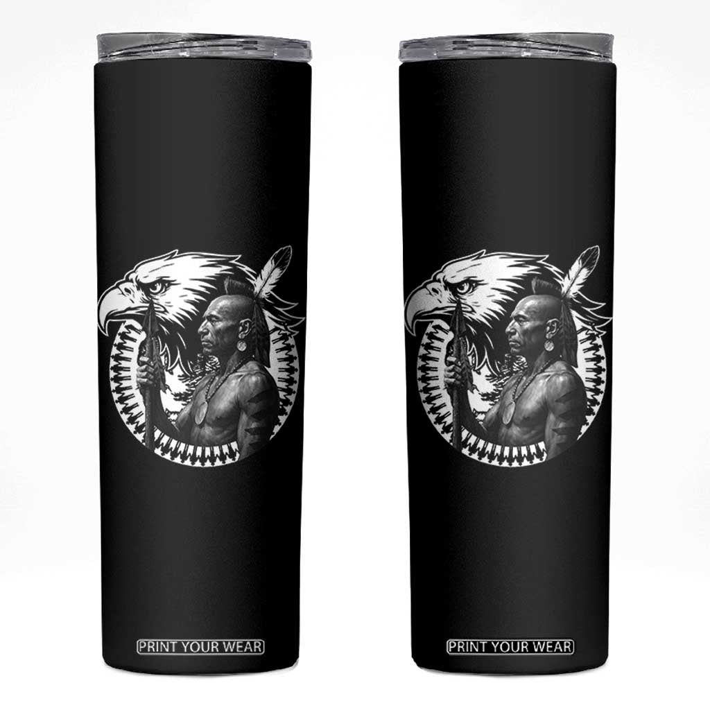 Mohawk Warrior Tribe Skinny Tumbler Native American Haudenosaunee Pride Vintage Eagle TS11 Black Print Your Wear