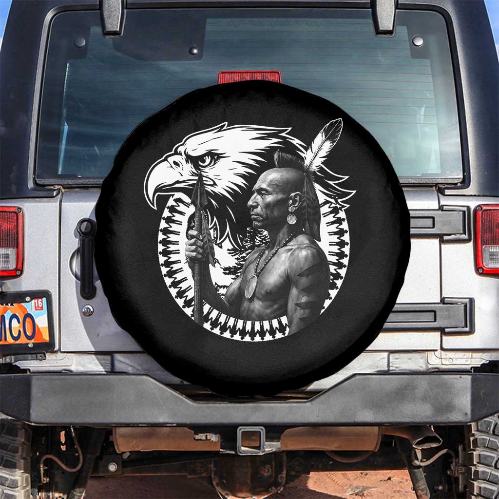 Mohawk Warrior Tribe Spare Tire Cover Native American Haudenosaunee Pride Vintage Eagle TS11 No hole Black Print Your Wear