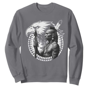 Mohawk Warrior Tribe Sweatshirt Native American Haudenosaunee Pride Vintage Eagle TS11 Charcoal Print Your Wear
