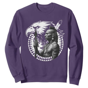 Mohawk Warrior Tribe Sweatshirt Native American Haudenosaunee Pride Vintage Eagle TS11 Purple Print Your Wear