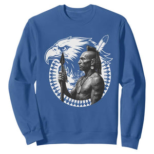 Mohawk Warrior Tribe Sweatshirt Native American Haudenosaunee Pride Vintage Eagle TS11 Royal Blue Print Your Wear