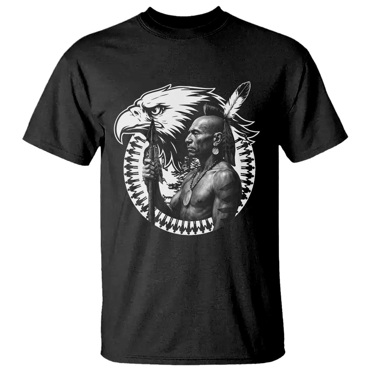 Mohawk Warrior Tribe T Shirt Native American Haudenosaunee Pride Vintage Eagle TS11 Black Print Your Wear