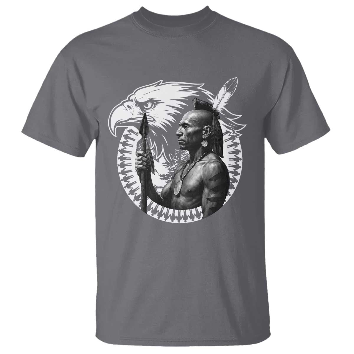 Mohawk Warrior Tribe T Shirt Native American Haudenosaunee Pride Vintage Eagle TS11 Charcoal Print Your Wear