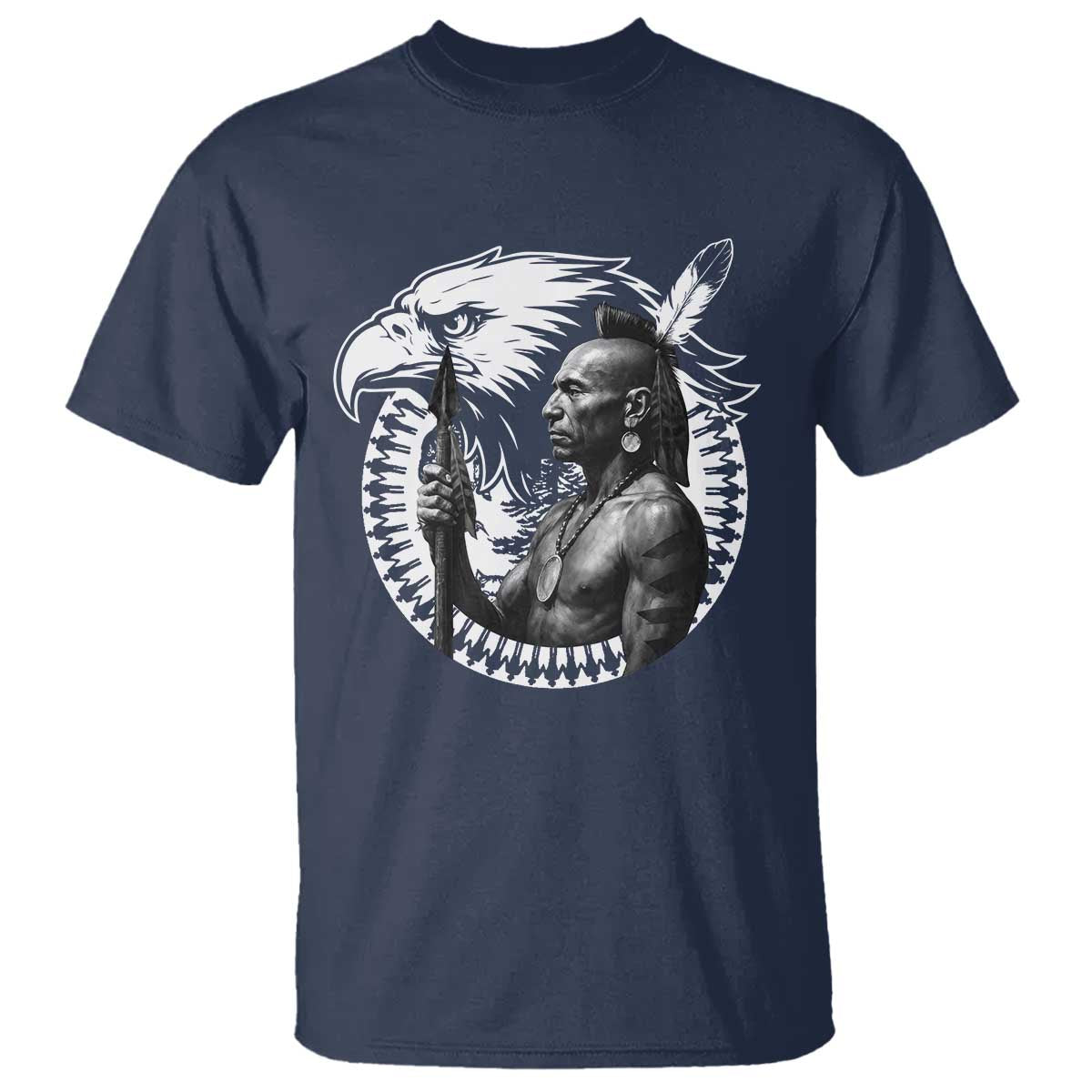 Mohawk Warrior Tribe T Shirt Native American Haudenosaunee Pride Vintage Eagle TS11 Navy Print Your Wear
