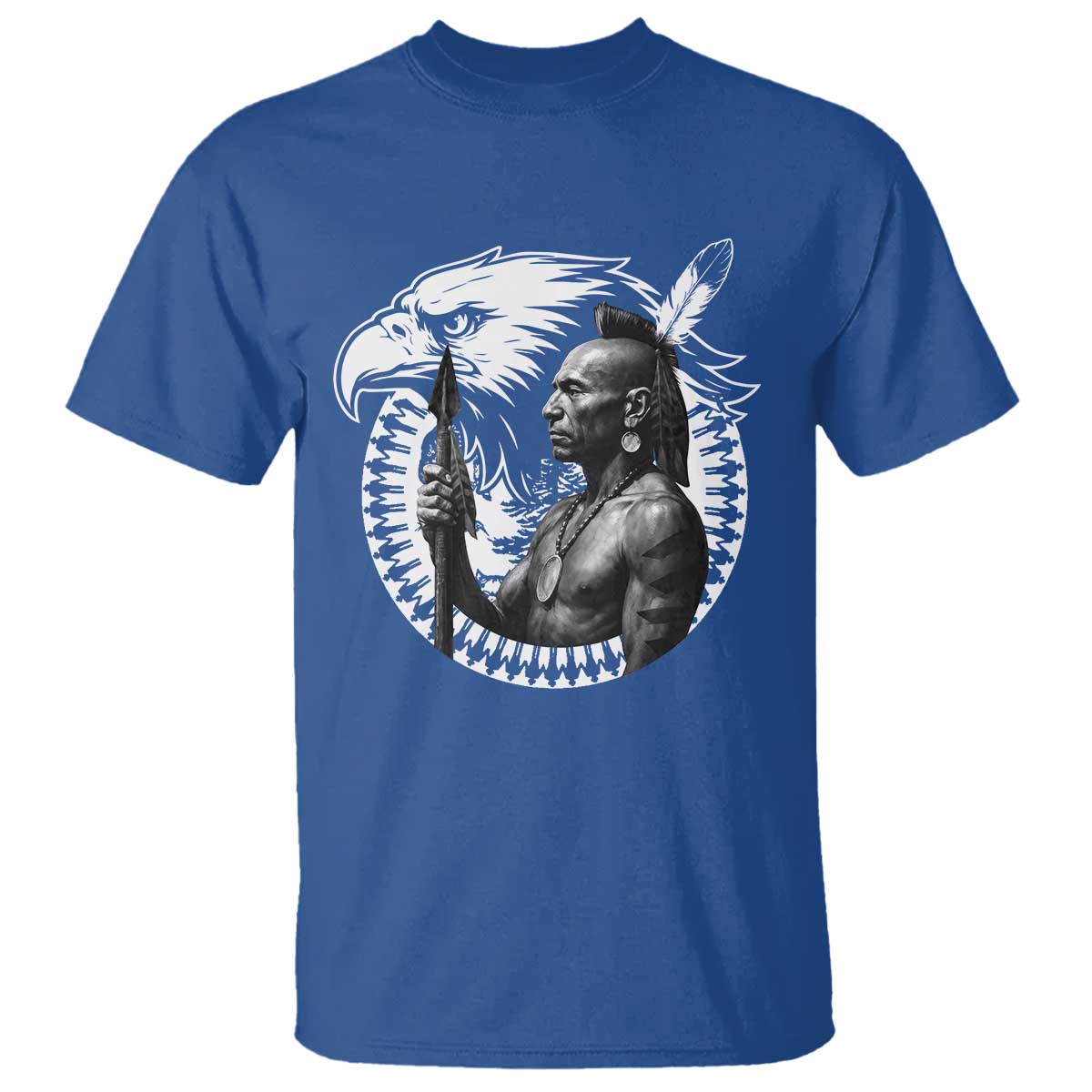Mohawk Warrior Tribe T Shirt Native American Haudenosaunee Pride Vintage Eagle TS11 Royal Blue Print Your Wear