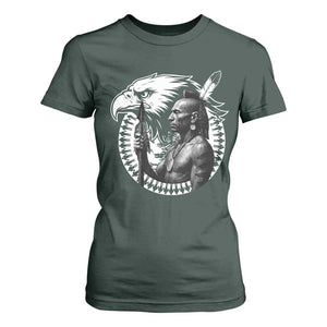 Mohawk Warrior Tribe T Shirt For Women Native American Haudenosaunee Pride Vintage Eagle TS11 Dark Forest Green Print Your Wear