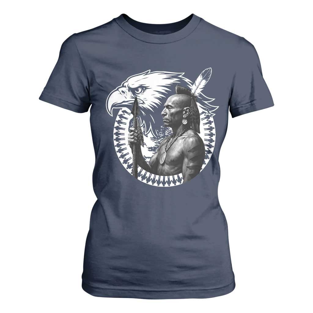 Mohawk Warrior Tribe T Shirt For Women Native American Haudenosaunee Pride Vintage Eagle TS11 Navy Print Your Wear