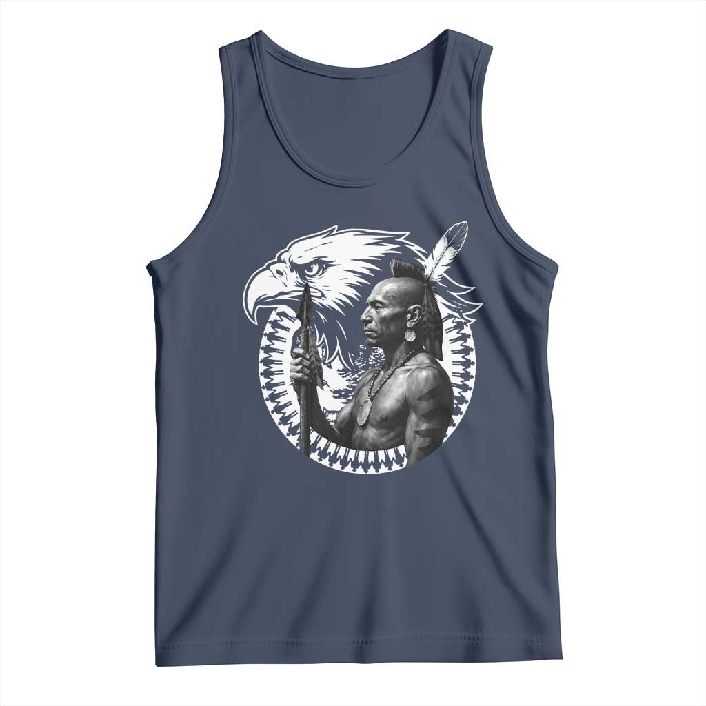 Mohawk Warrior Tribe Tank Top Native American Haudenosaunee Pride Vintage Eagle TS11 Navy Print Your Wear