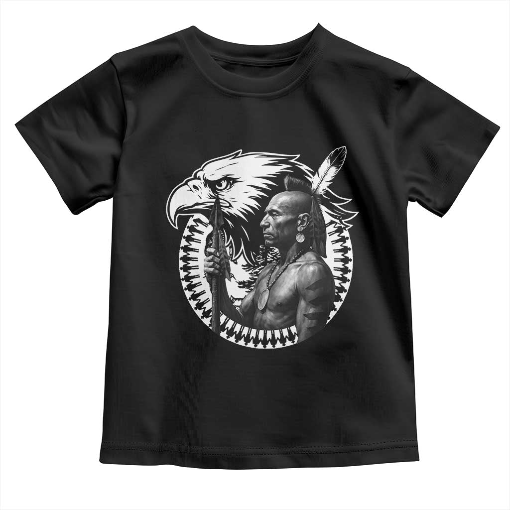 Mohawk Warrior Tribe Toddler T Shirt Native American Haudenosaunee Pride Vintage Eagle TS11 Black Print Your Wear