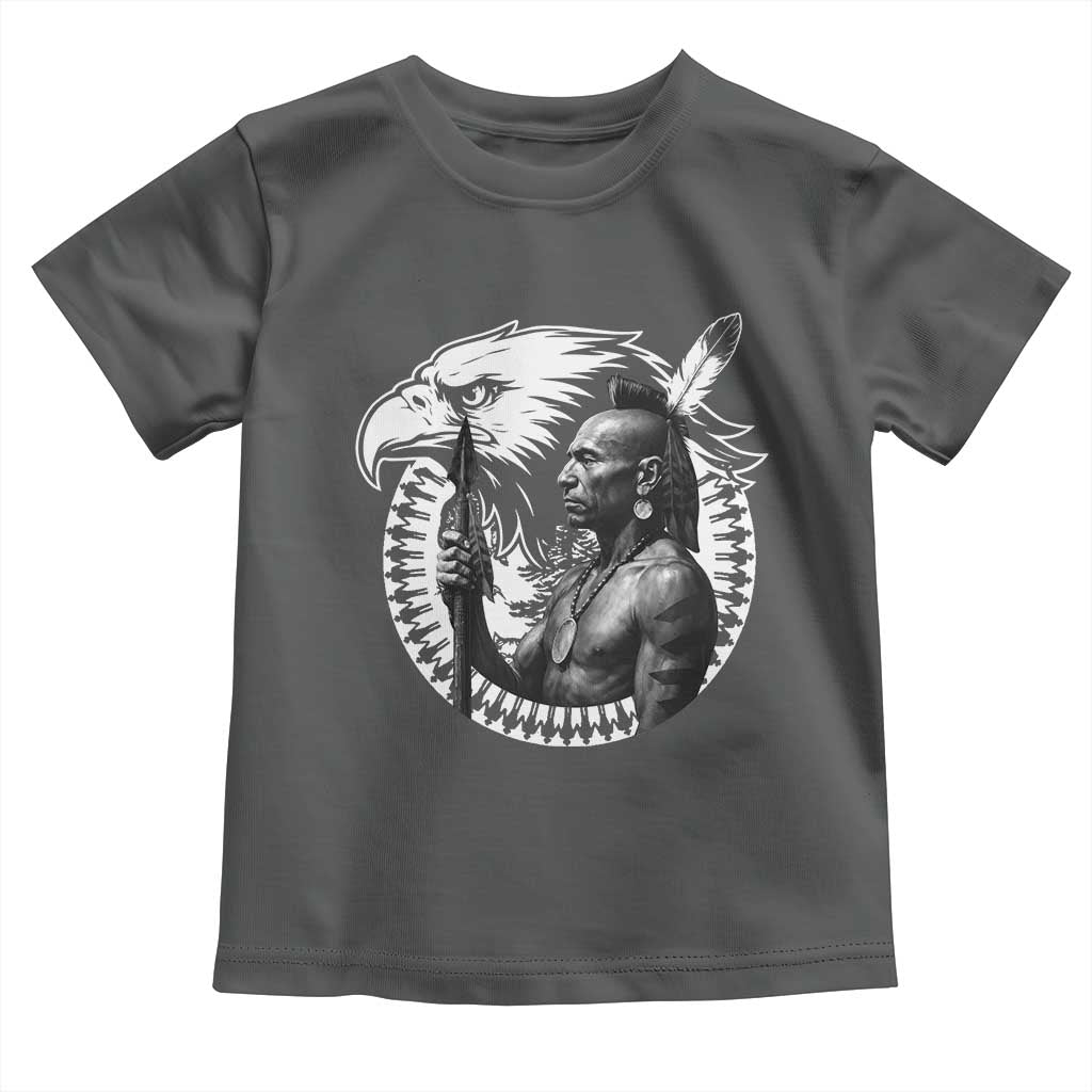 Mohawk Warrior Tribe Toddler T Shirt Native American Haudenosaunee Pride Vintage Eagle TS11 Dark Heather Print Your Wear