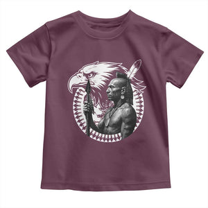 Mohawk Warrior Tribe Toddler T Shirt Native American Haudenosaunee Pride Vintage Eagle TS11 Maroon Print Your Wear