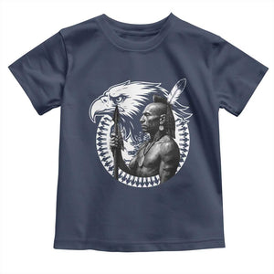 Mohawk Warrior Tribe Toddler T Shirt Native American Haudenosaunee Pride Vintage Eagle TS11 Navy Print Your Wear