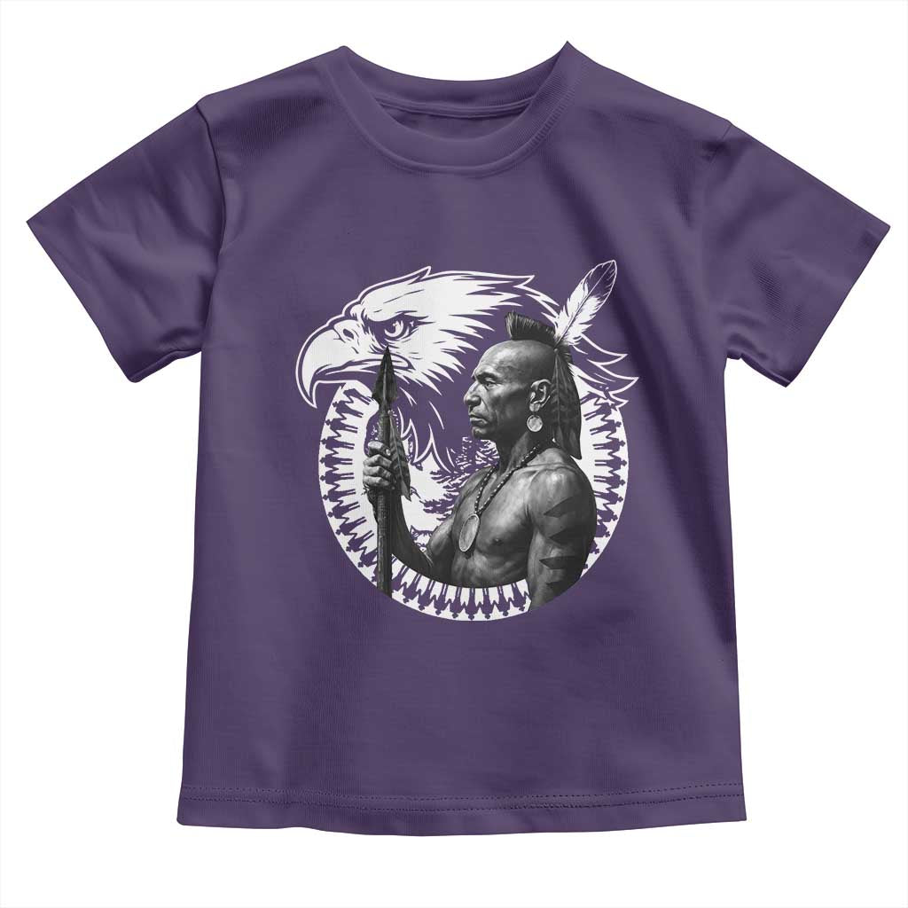 Mohawk Warrior Tribe Toddler T Shirt Native American Haudenosaunee Pride Vintage Eagle TS11 Purple Print Your Wear
