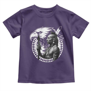 Mohawk Warrior Tribe Toddler T Shirt Native American Haudenosaunee Pride Vintage Eagle TS11 Purple Print Your Wear