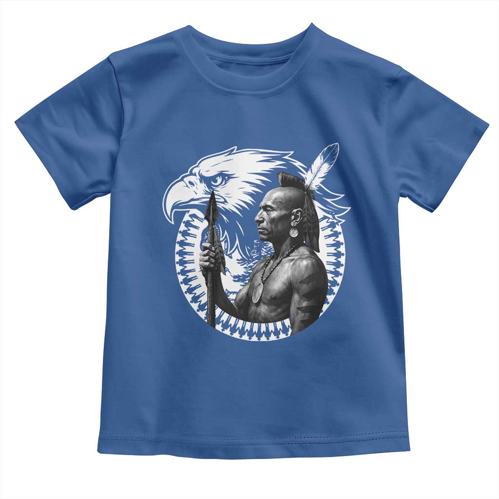 Mohawk Warrior Tribe Toddler T Shirt Native American Haudenosaunee Pride Vintage Eagle TS11 Royal Blue Print Your Wear