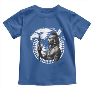 Mohawk Warrior Tribe Toddler T Shirt Native American Haudenosaunee Pride Vintage Eagle TS11 Royal Blue Print Your Wear