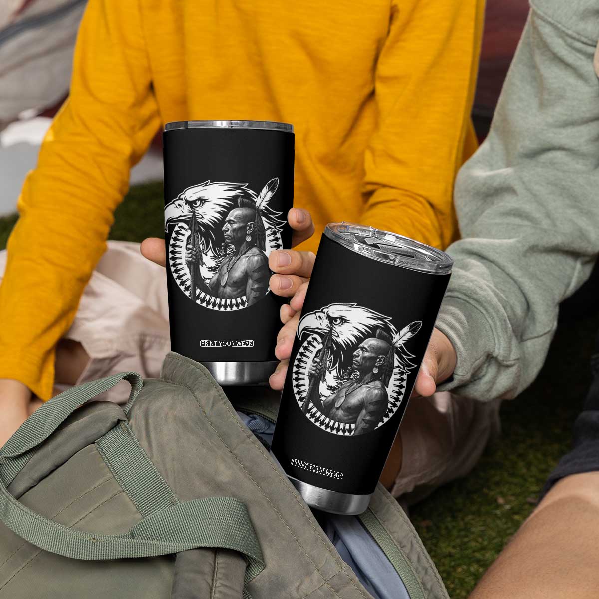 Mohawk Warrior Tribe Tumbler Cup Native American Haudenosaunee Pride Vintage Eagle TS11 Print Your Wear