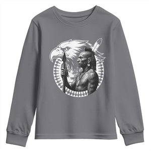 Mohawk Warrior Tribe Youth Sweatshirt Native American Haudenosaunee Pride Vintage Eagle TS11 Charcoal Print Your Wear