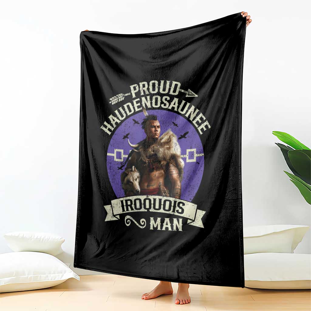 Proud Haudenosaunee Iroquois Man Throw Blanket Mohawk Tribe Native American TS11 Print Your Wear