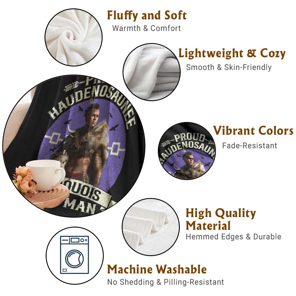 Proud Haudenosaunee Iroquois Man Throw Blanket Mohawk Tribe Native American TS11 Print Your Wear