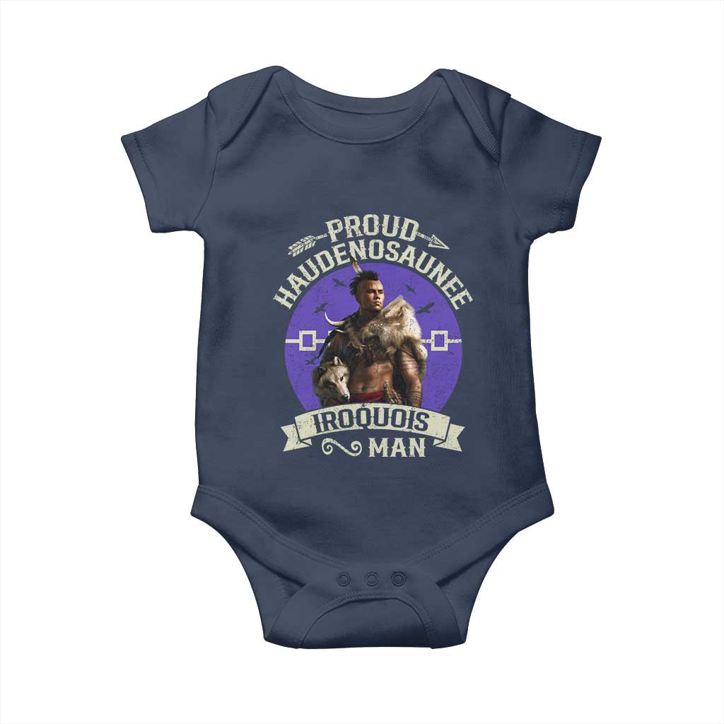 Proud Haudenosaunee Iroquois Man Baby Onesie Mohawk Tribe Native American TS11 Navy Print Your Wear