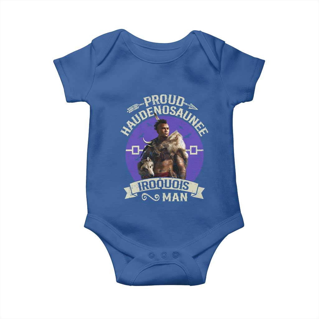 Proud Haudenosaunee Iroquois Man Baby Onesie Mohawk Tribe Native American TS11 Royal Blue Print Your Wear