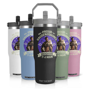 Proud Haudenosaunee Iroquois Man Flip Straw Tumbler Mohawk Tribe Native American TS11 Print Your Wear