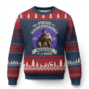 Proud Haudenosaunee Iroquois Man Ugly Christmas Sweater Mohawk Tribe Native American - Print Your Wear