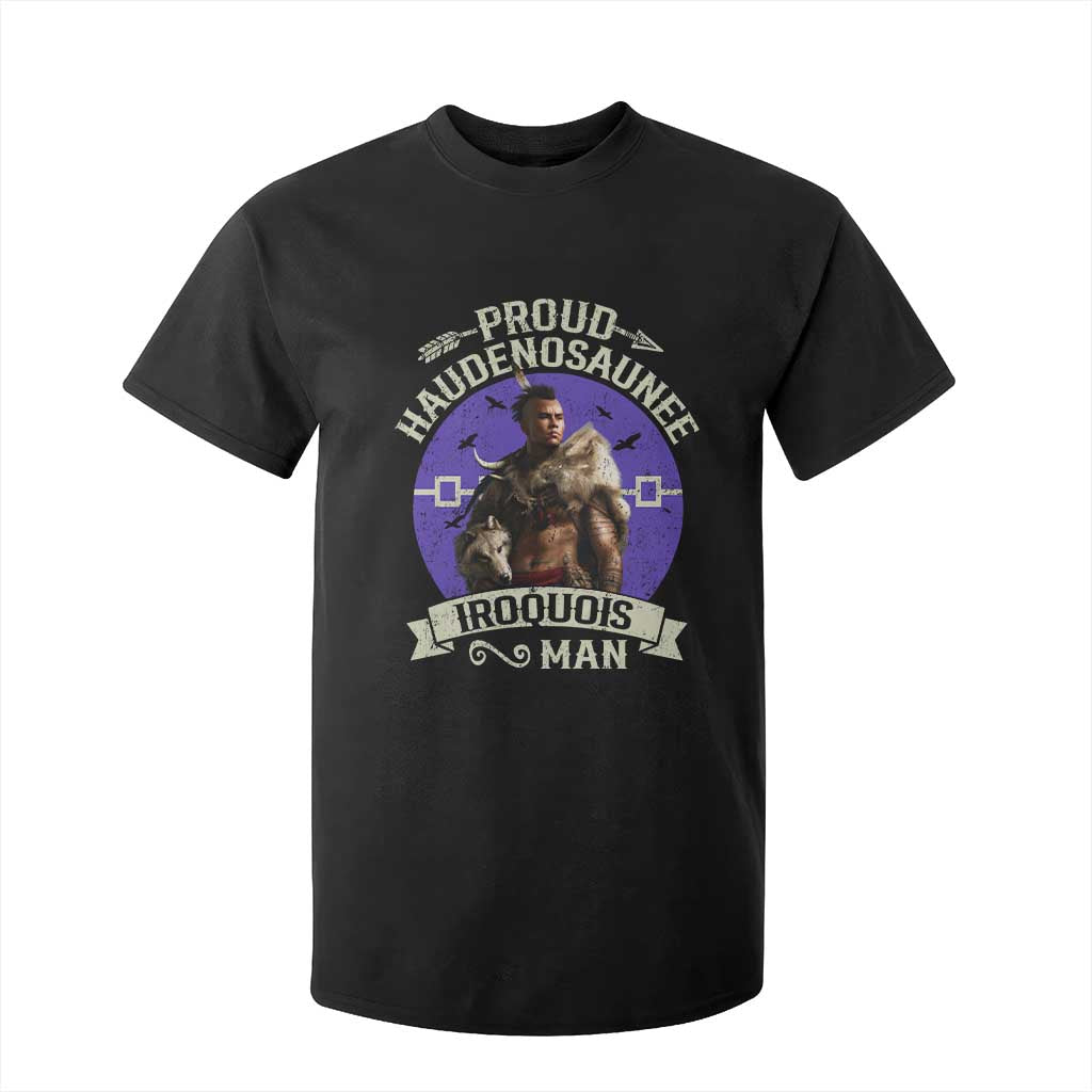 Proud Haudenosaunee Iroquois Man T Shirt For Kid Mohawk Tribe Native American TS11 Black Print Your Wear