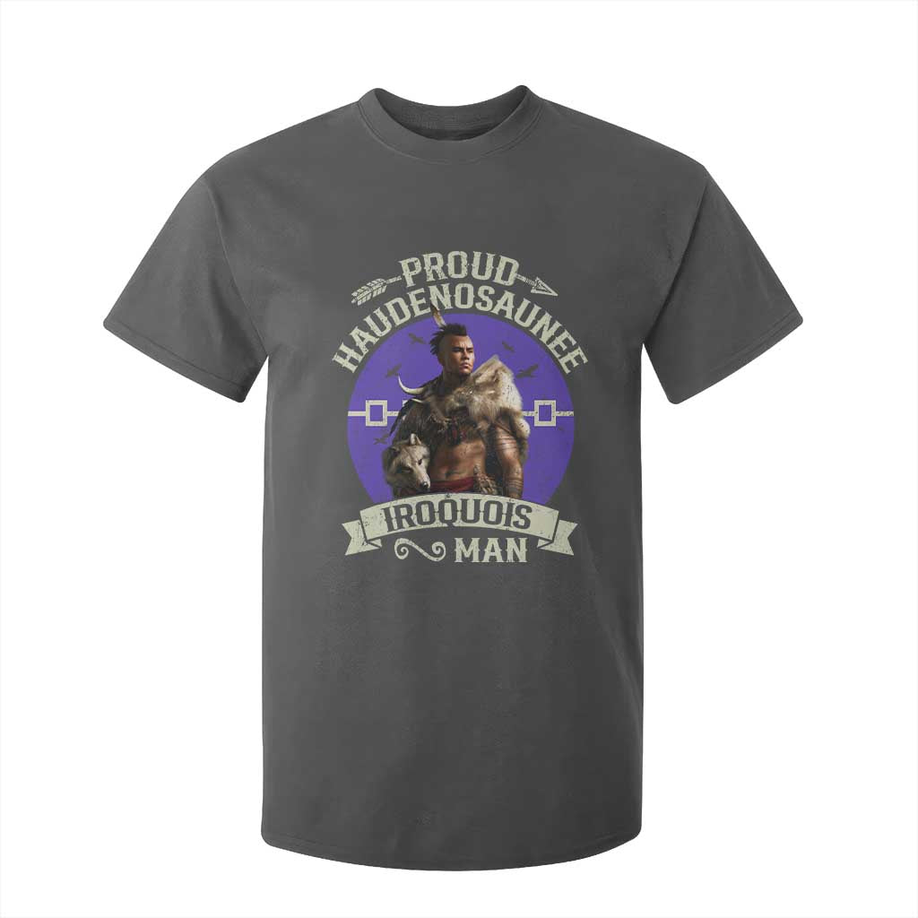 Proud Haudenosaunee Iroquois Man T Shirt For Kid Mohawk Tribe Native American TS11 Dark Heather Print Your Wear