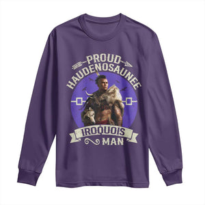 Proud Haudenosaunee Iroquois Man Long Sleeve Shirt Mohawk Tribe Native American TS11 Purple Print Your Wear