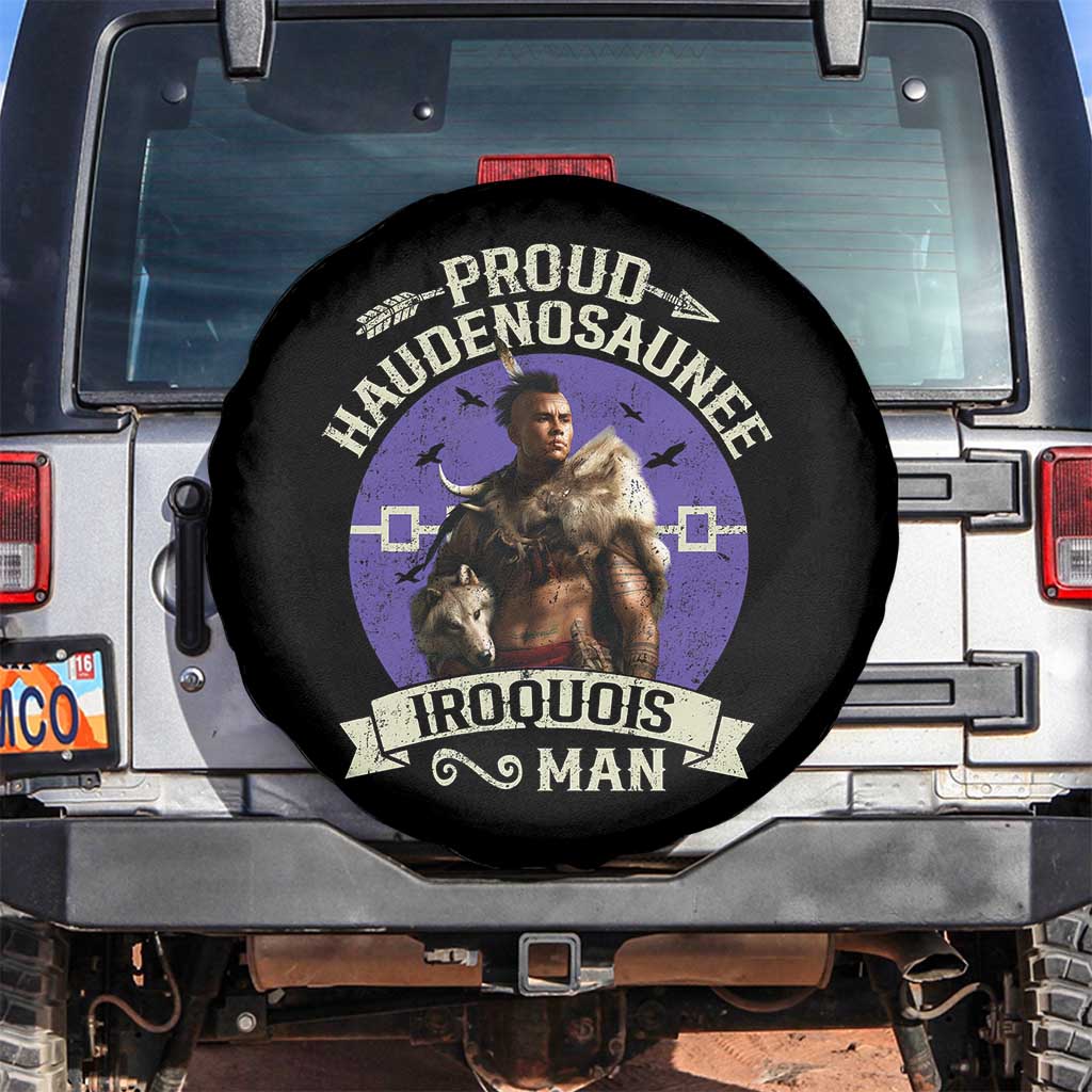 Proud Haudenosaunee Iroquois Man Spare Tire Cover Mohawk Tribe Native American TS11 No hole Black Print Your Wear