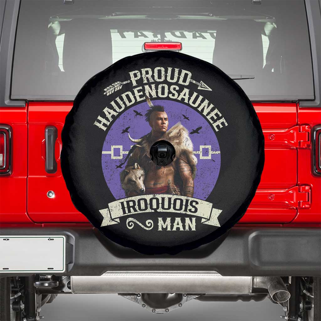 Proud Haudenosaunee Iroquois Man Spare Tire Cover Mohawk Tribe Native American TS11 Black Print Your Wear