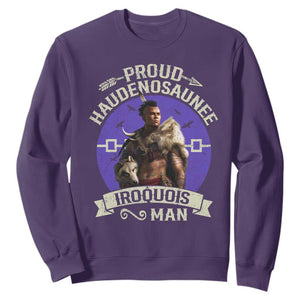 Proud Haudenosaunee Iroquois Man Sweatshirt Mohawk Tribe Native American TS11 Purple Print Your Wear